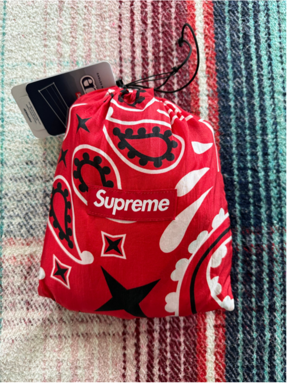 Supreme ENO Islander Red Paisley Nylon Blanket